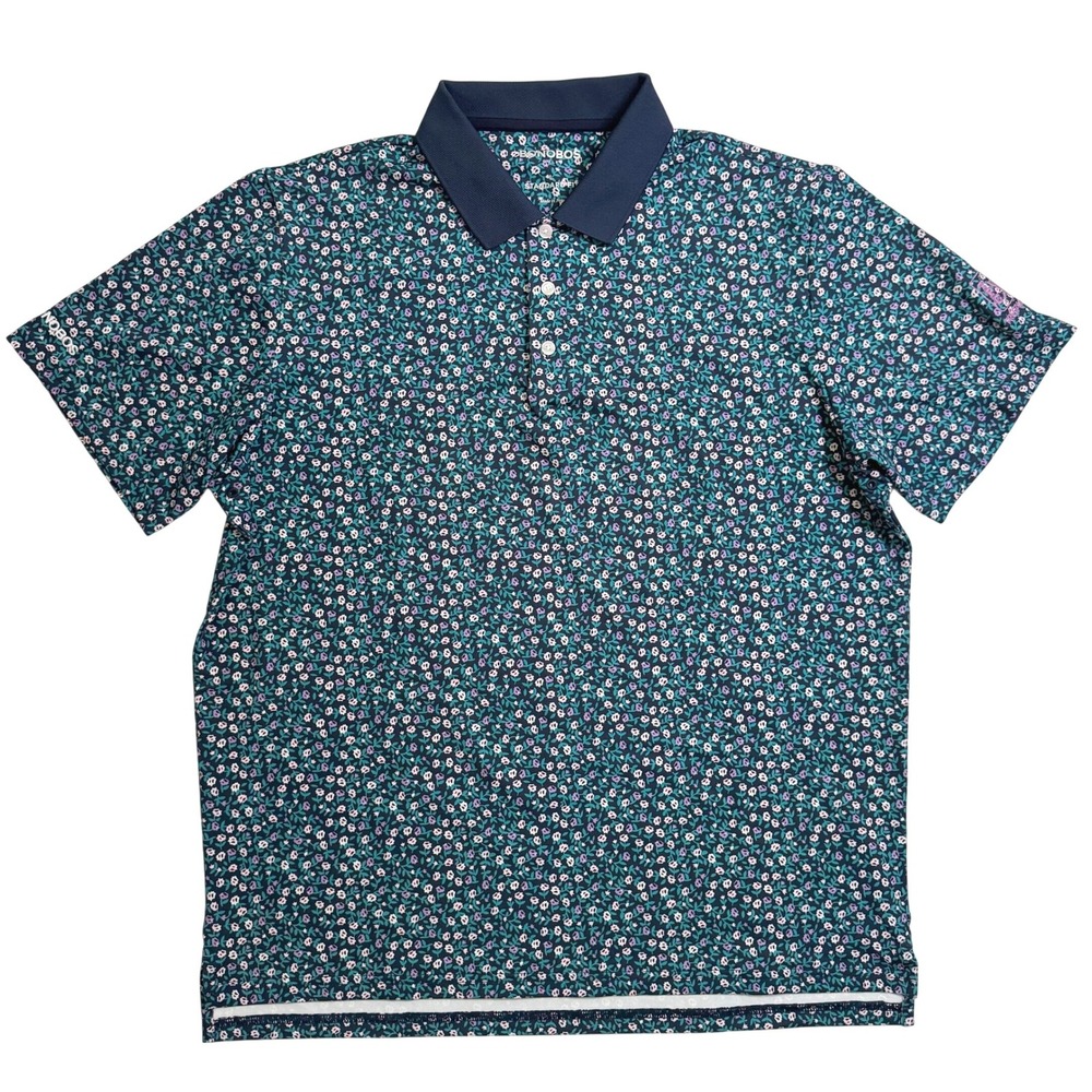 Bonobos Golf Polo Shirt Large Navy Floral Standard Fit TPC Prestancia Sarasota